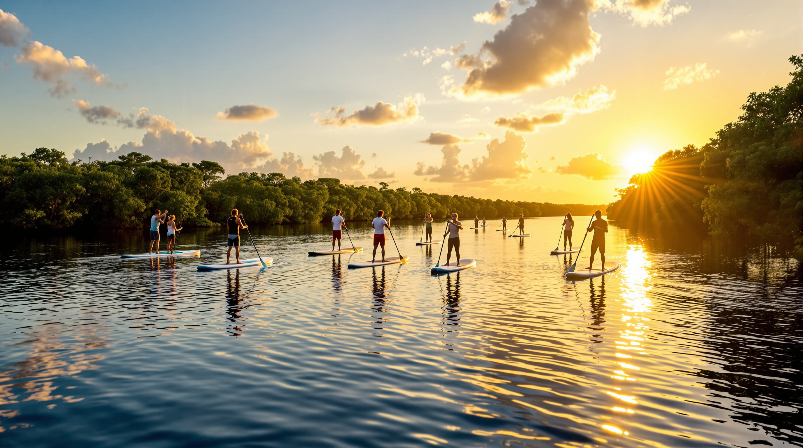 Stand-up paddleboarding on Hollywood Beach Florida intracoastal waterway