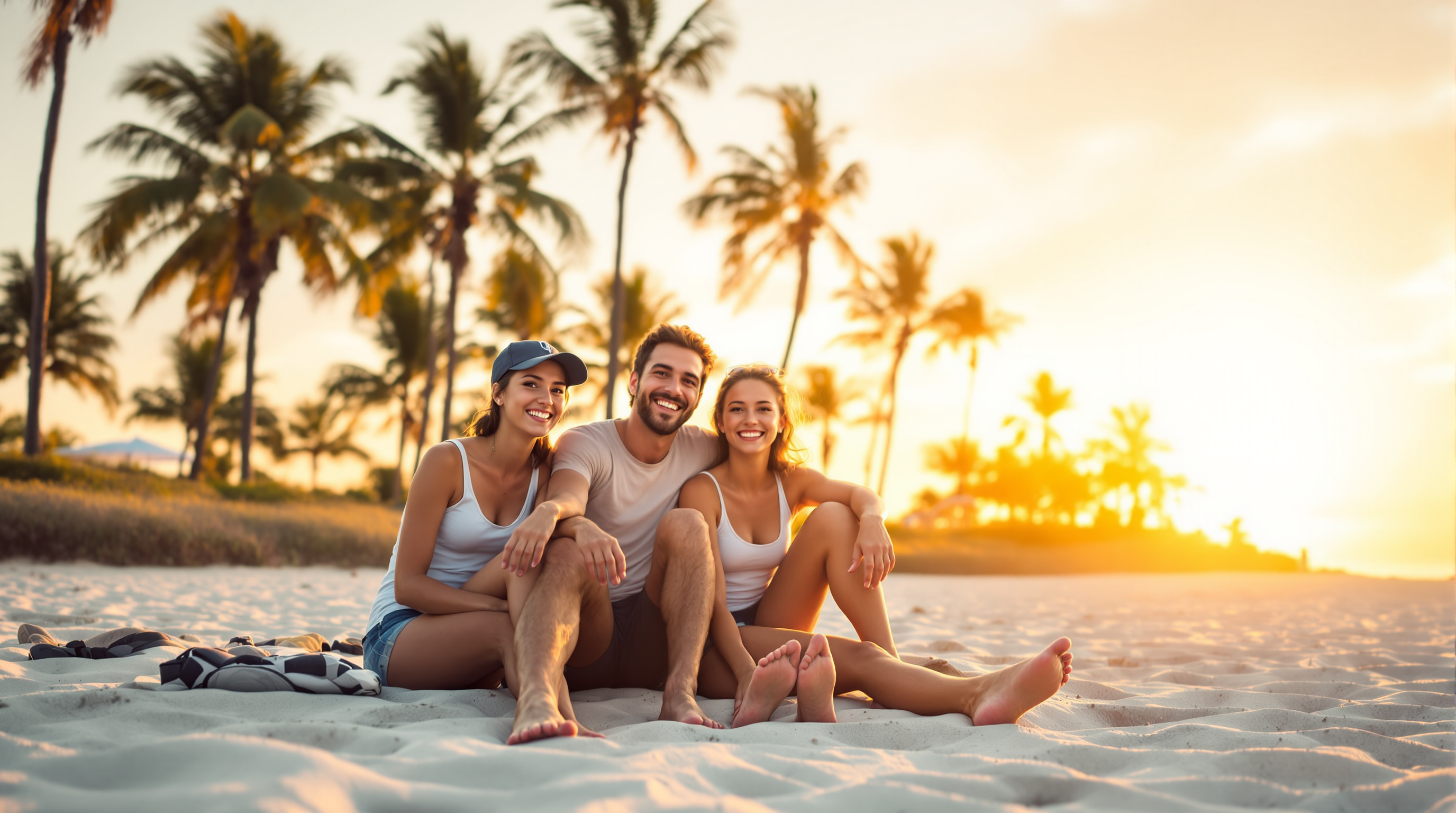 Budget travelers enjoying a free sunset on Hollywood Beach Florida